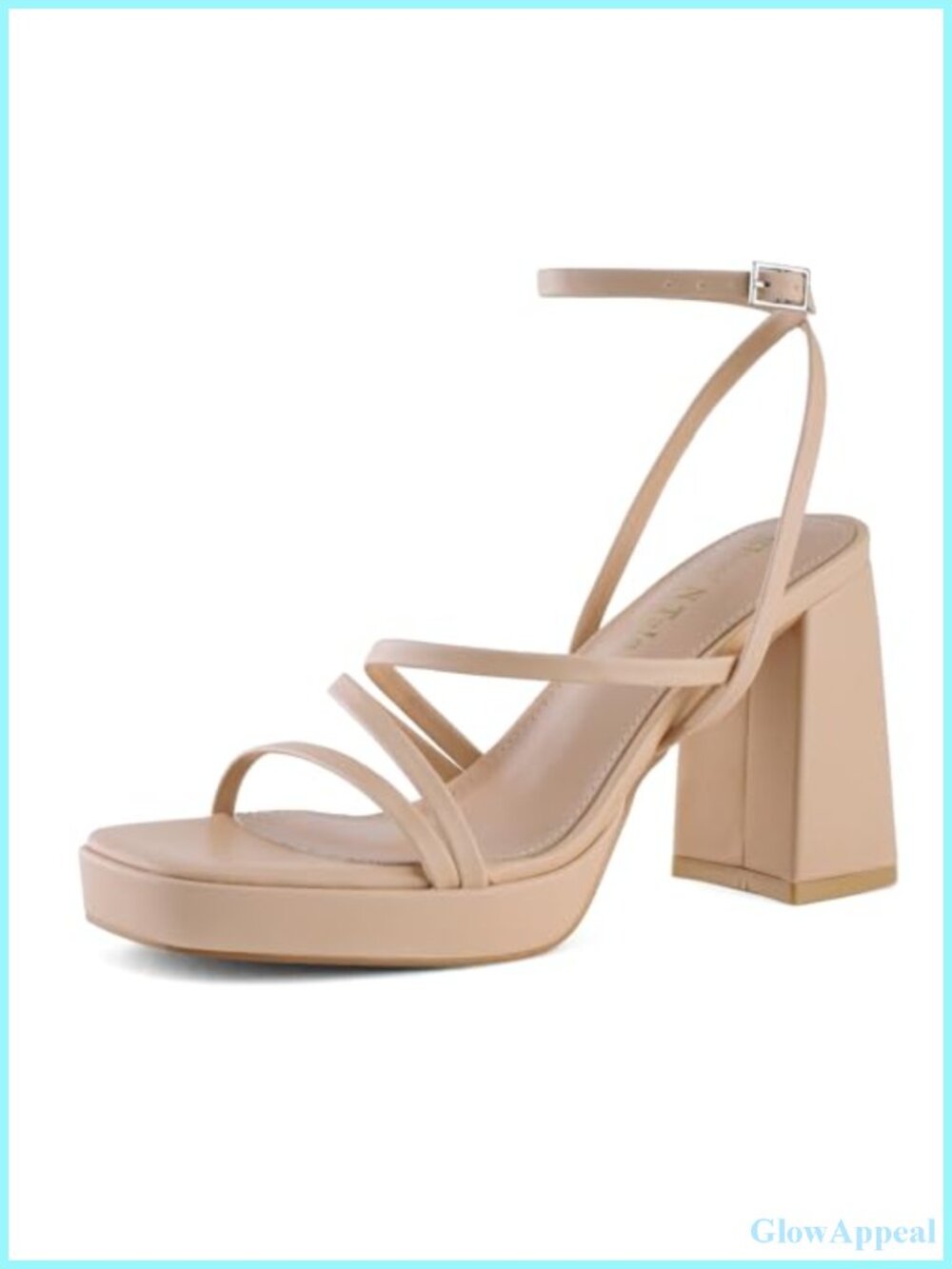 Chunky Platform Strappy Heeled Sandals Square Toe Ankle Strap